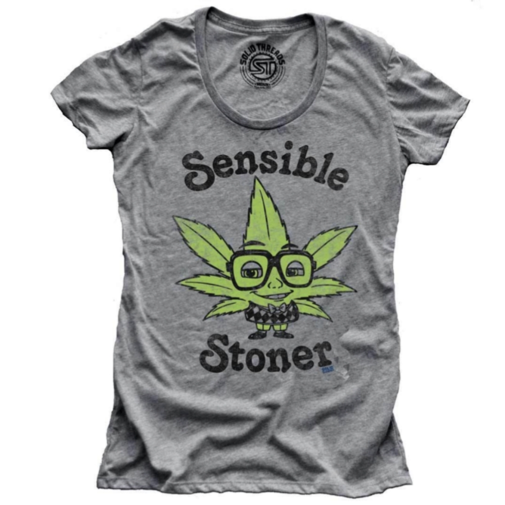Sensible Stoner Super Soft Ladies Tee Heather Gray NWT